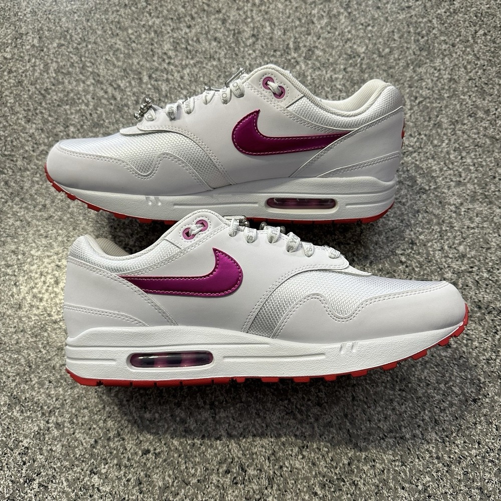 Nike Air Max 1 PRM Valentine's Day Mens Size 10.5 HV2303-100 White Red Sneakers - Picture 3 of 7